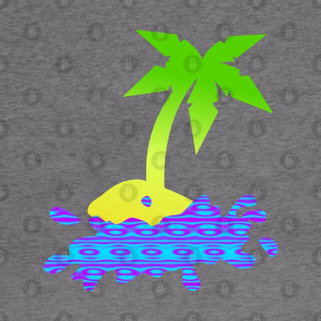 Palm Tree Splash Wave Silhouette Art by Mazz M